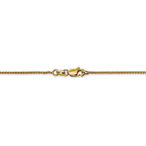 14k yellow gold diamond cut 1mm spiga wheat bracelet anklet choker necklace pendant chain