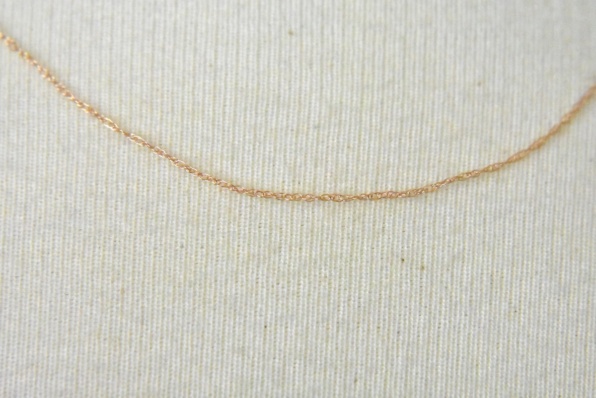 14k rose gold 0.5mm cable rope thin dainty choker necklace pendant chain