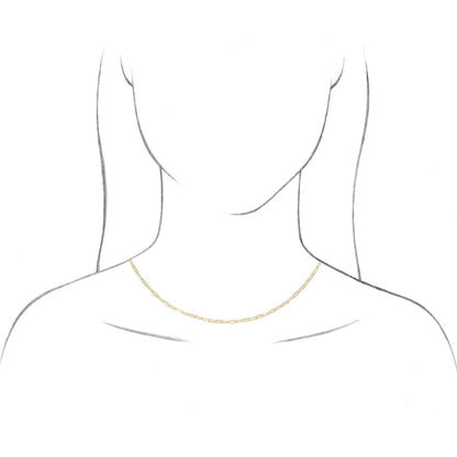14k yellow rose white gold sterling silver 1.95mm elongated paper clip link bracelet anklet choker necklace pendant chain
