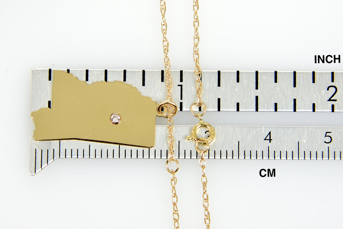 14k 10k yellow rose white gold diamond silver mississippi ms state map personalized city necklace