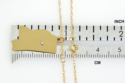 14k 10k yellow rose white gold diamond silver mississippi ms state map personalized city necklace