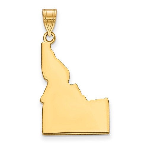 14K Gold or Sterling Silver Idaho ID State Map Pendant Charm Personalized Monogram