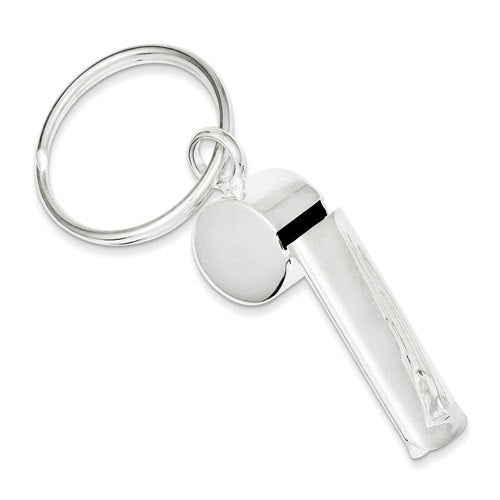 engravable sterling silver whistle key holder ring personalized engraved monogram