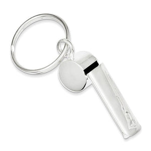 Engravable Sterling Silver Whistle Key Holder Ring Personalized Engraved Monogram