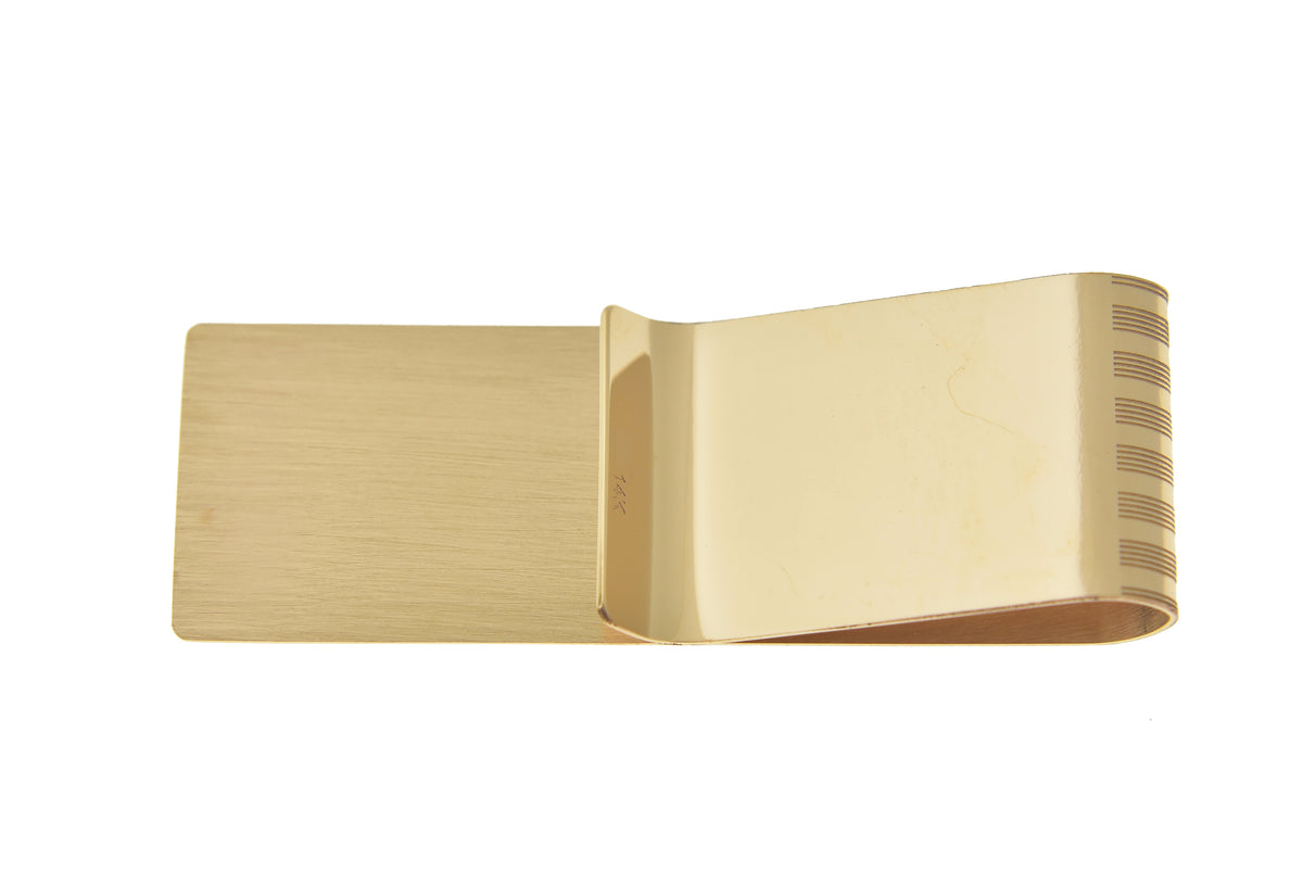 14k solid yellow gold money clip personalized engraved monogram