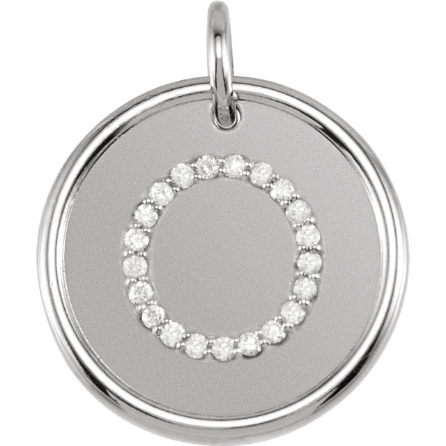 14k yellow rose white gold genuine diamond uppercase letter o initial alphabet pendant charm custom made engraved personalized