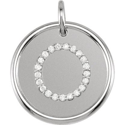14k yellow rose white gold genuine diamond uppercase letter o initial alphabet pendant charm custom made engraved personalized