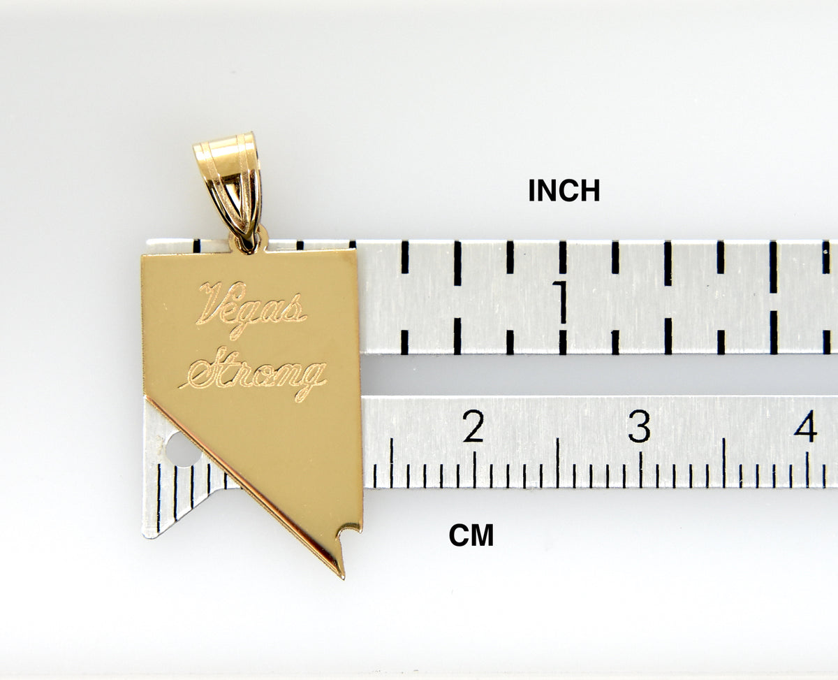 14k gold or sterling silver nevada nv state map pendant charm personalized monogram