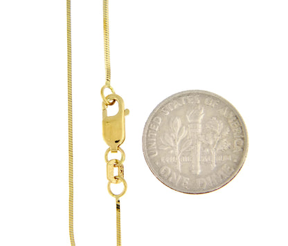 14k yellow gold 1mm octagonal snake bracelet anklet choker necklace pendant chain