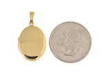 Charger l&#39;image dans la galerie, 14k Yellow Gold 17mm x 22mm Oval Locket Pendant Charm Engraved Personalized Monogram
