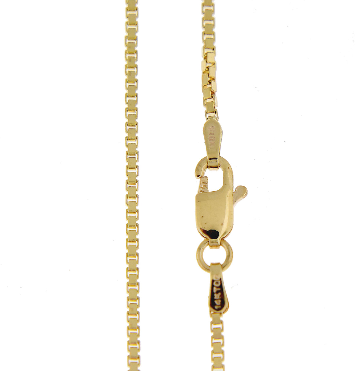 14k yellow gold 1.3mm box bracelet anklet choker necklace pendant chain