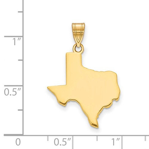 14k gold or sterling silver texas tx state map pendant charm personalized monogram