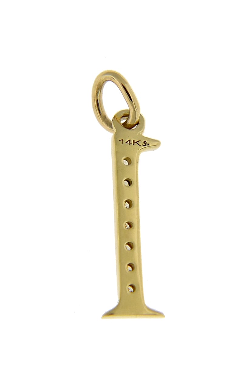 14k yellow rose white gold .04 ctw diamond tiny petite lowercase letter l initial alphabet pendant charm necklace