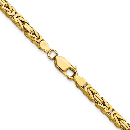 14k solid yellow gold 4mm byzantine bracelet anklet necklace choker pendant chain