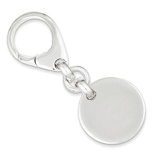 engravable sterling silver round key holder ring keychain personalized engraved monogram