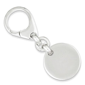 Engravable Sterling Silver Round Key Holder Ring Keychain Personalized Engraved Monogram