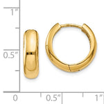 Load image into Gallery viewer, 10k Yellow Gold Classic Huggie Hinged Hoop Earrings 15mm x 15mm x 4mm
