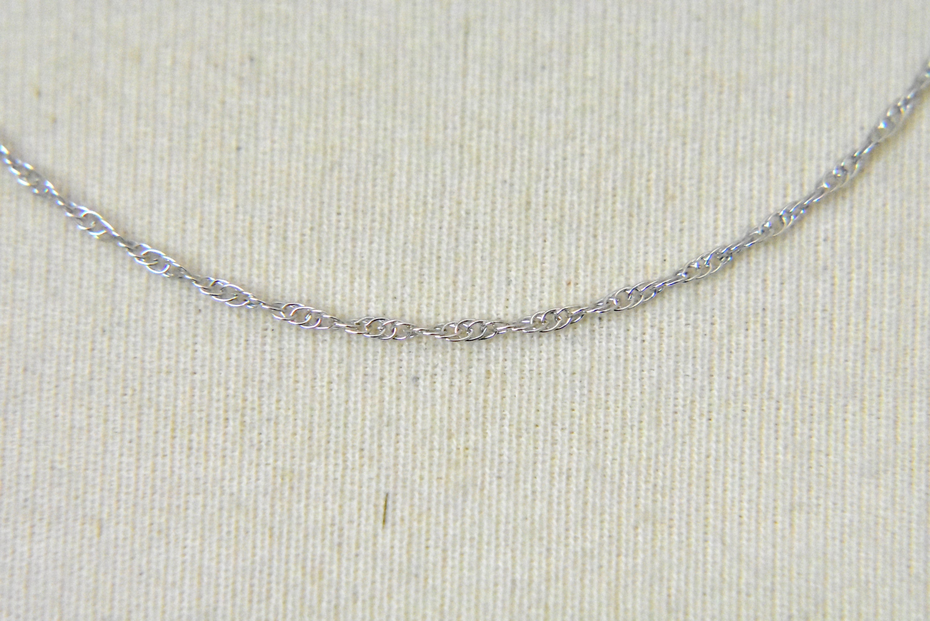 14k White Gold 1.15mm Cable Rope Necklace Choker Pendant Chain