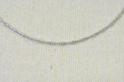 14k white gold 1.15mm cable rope necklace choker pendant chain
