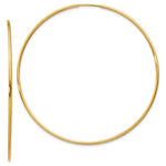Φόρτωση εικόνας στο εργαλείο προβολής Συλλογής, 14k Yellow Gold Extra Large Endless Round Hoop Earrings 60mm x 1.25mm
