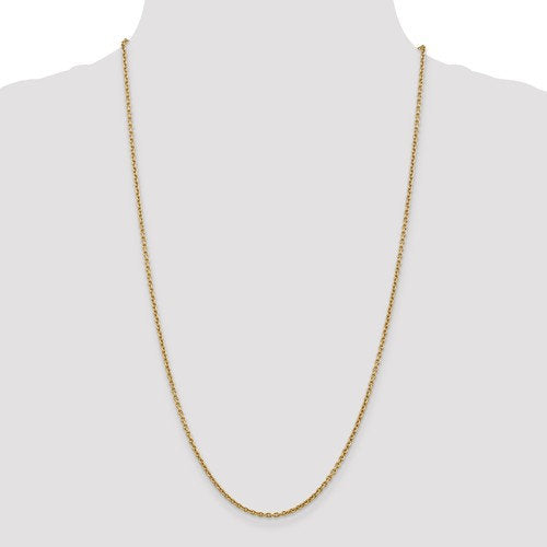 14k yellow gold 2.2mm cable bracelet anklet choker necklace pendant chain lobster clasp