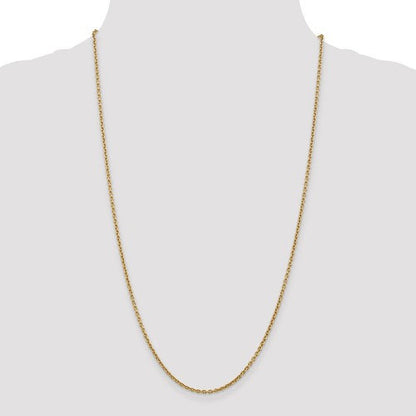 14k yellow gold 2.2mm cable bracelet anklet choker necklace pendant chain lobster clasp