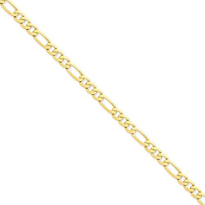 14k yellow gold 7mm flat figaro bracelet anklet choker necklace pendant chain