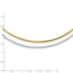 Load image into Gallery viewer, 14K Yellow White Gold Two Tone 2mm Reversible Omega Choker Necklace Pendant Chain Lobster Clasp 18 inches
