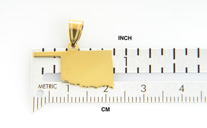 14k gold or sterling silver oklahoma ok state map pendant charm personalized monogram