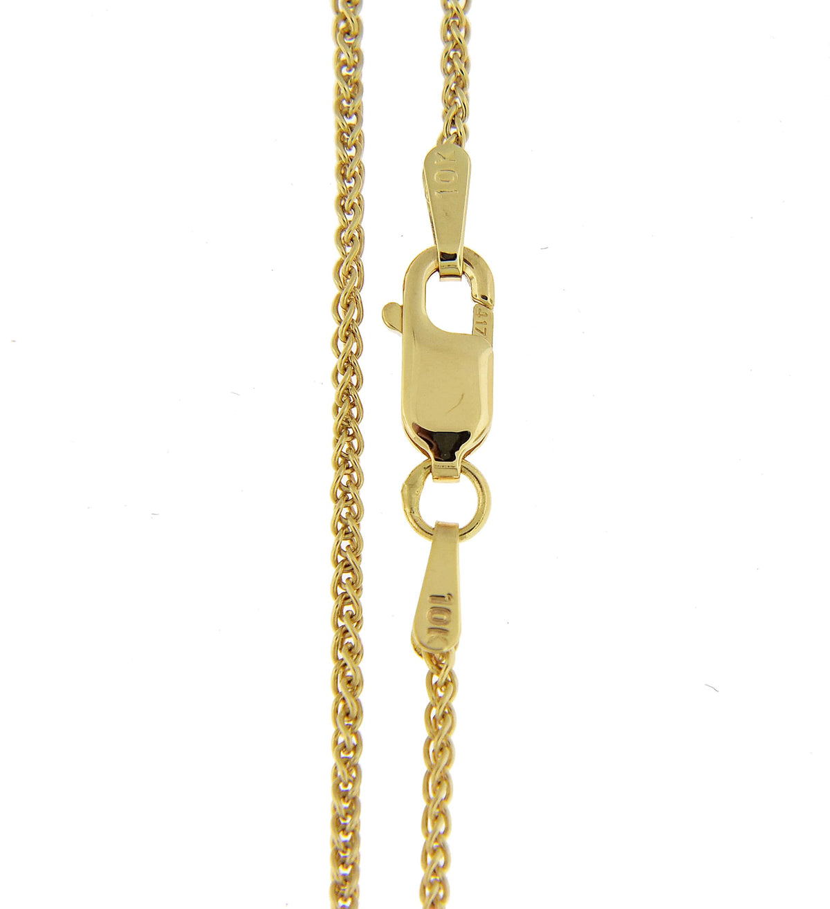 10k yellow gold 1.25mm spiga bracelet anklet choker necklace pendant chain lobster clasp