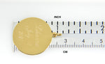 將圖片載入圖庫檢視器 10k Yellow Gold 22mm Round Circle Disc Pendant Charm Personalized Monogram Engraved
