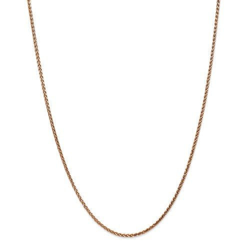 14k rose gold 1.8mm diamond cut spiga wheat bracelet anklet necklace choker pendant chain