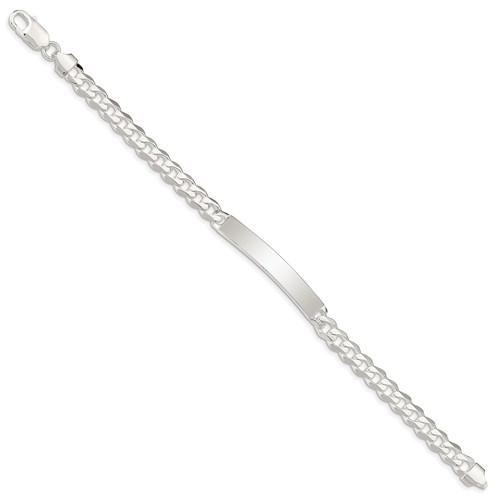 solid sterling silver engravable curb link id bracelet engraved personalized name initials dates