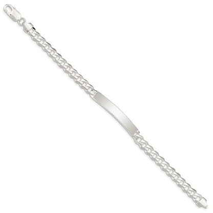 solid sterling silver engravable curb link id bracelet engraved personalized name initials dates
