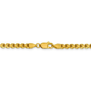 14K Yellow Gold 3.60mm Round Box Bracelet Anklet Choker Necklace Pendant Chain Lobster Clasp