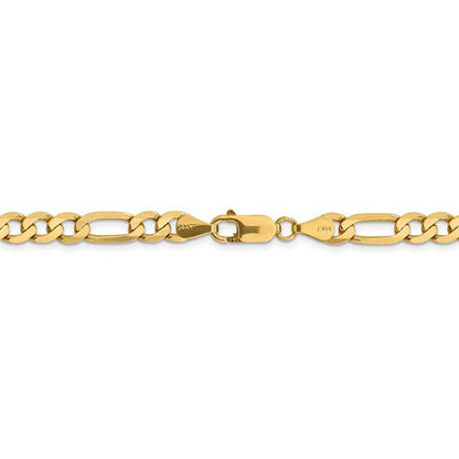 14k yellow gold 6.25mm flat figaro bracelet anklet choker necklace pendant chain