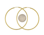 Load image into Gallery viewer, 14k Yellow Gold Diamond Cut Square Tube Round Endless Hoop Earrings 50mm x 1.35mm
