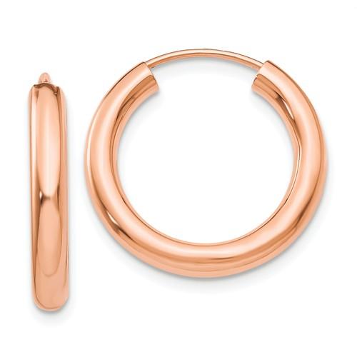 14k rose gold classic endless round hoop earrings 19mm x 2.75mm
