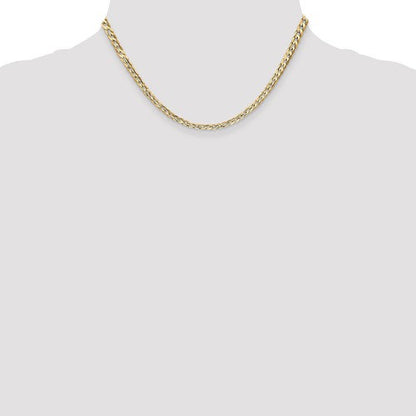 14k yellow gold 3.8mm open concave curb bracelet anklet choker necklace pendant chain