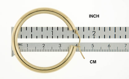14k yellow gold classic round hoop earrings 38mm x 4mm
