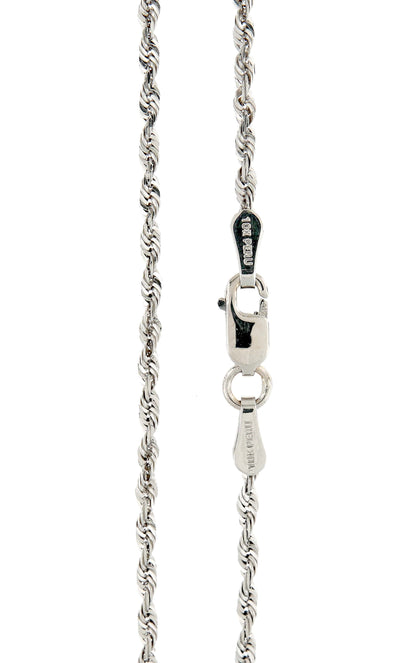 10k white gold 1.85mm diamond cut quadruple rope bracelet anklet choker necklace pendant chain