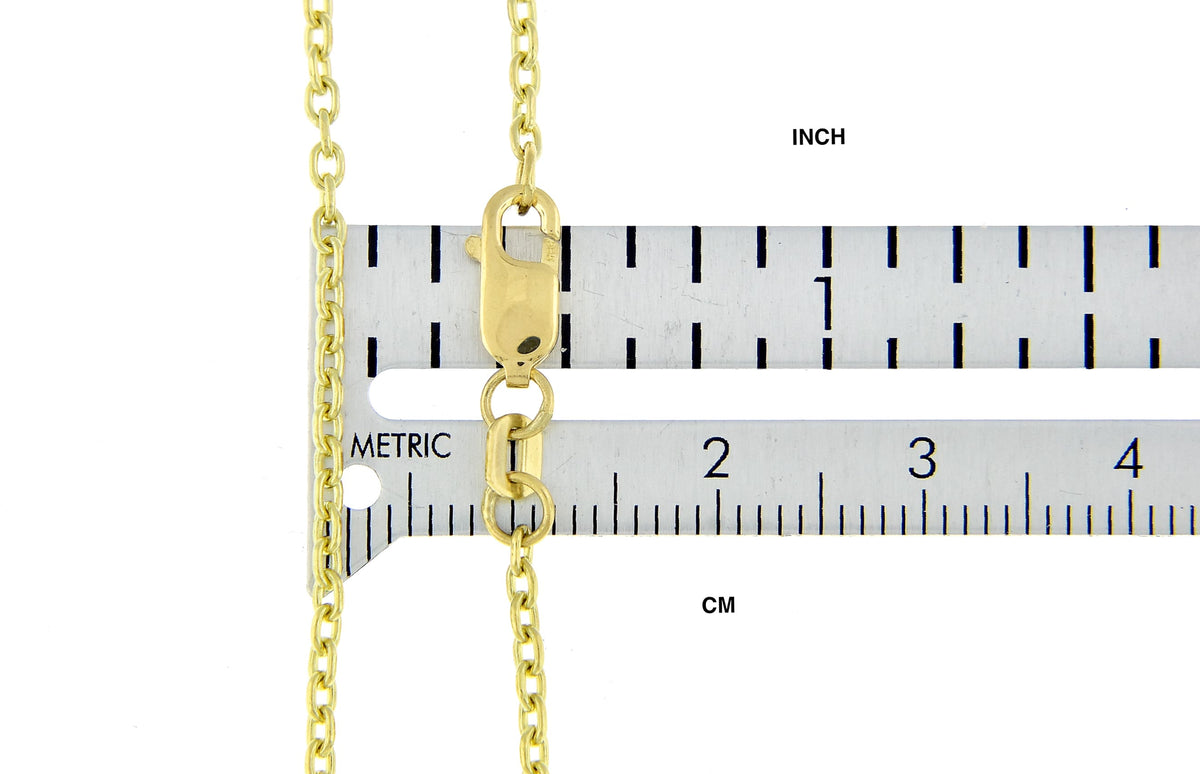 14k yellow gold 2mm cable bracelet anklet choker necklace pendant chain lobster clasp