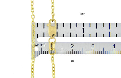 14k yellow gold 2mm cable bracelet anklet choker necklace pendant chain lobster clasp