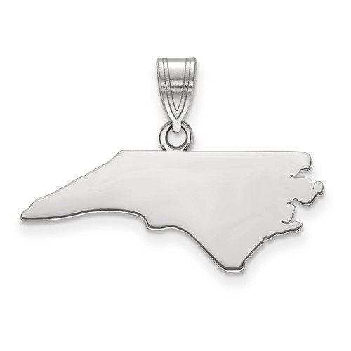 14k gold or sterling silver north carolina nc state map pendant charm personalized monogram