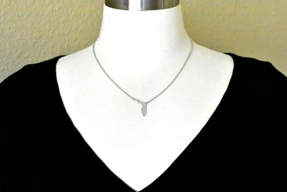 14k gold or sterling silver florida fl state necklace personalized monogram