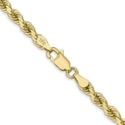10k yellow gold 4mm diamond cut rope bracelet anklet choker necklace pendant chain