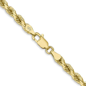 10k Yellow Gold 4mm Diamond Cut Rope Bracelet Anklet Choker Necklace Pendant Chain