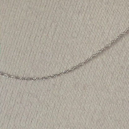 14k White Gold 0.6mm Cable Rope Necklace Choker Pendant Chain