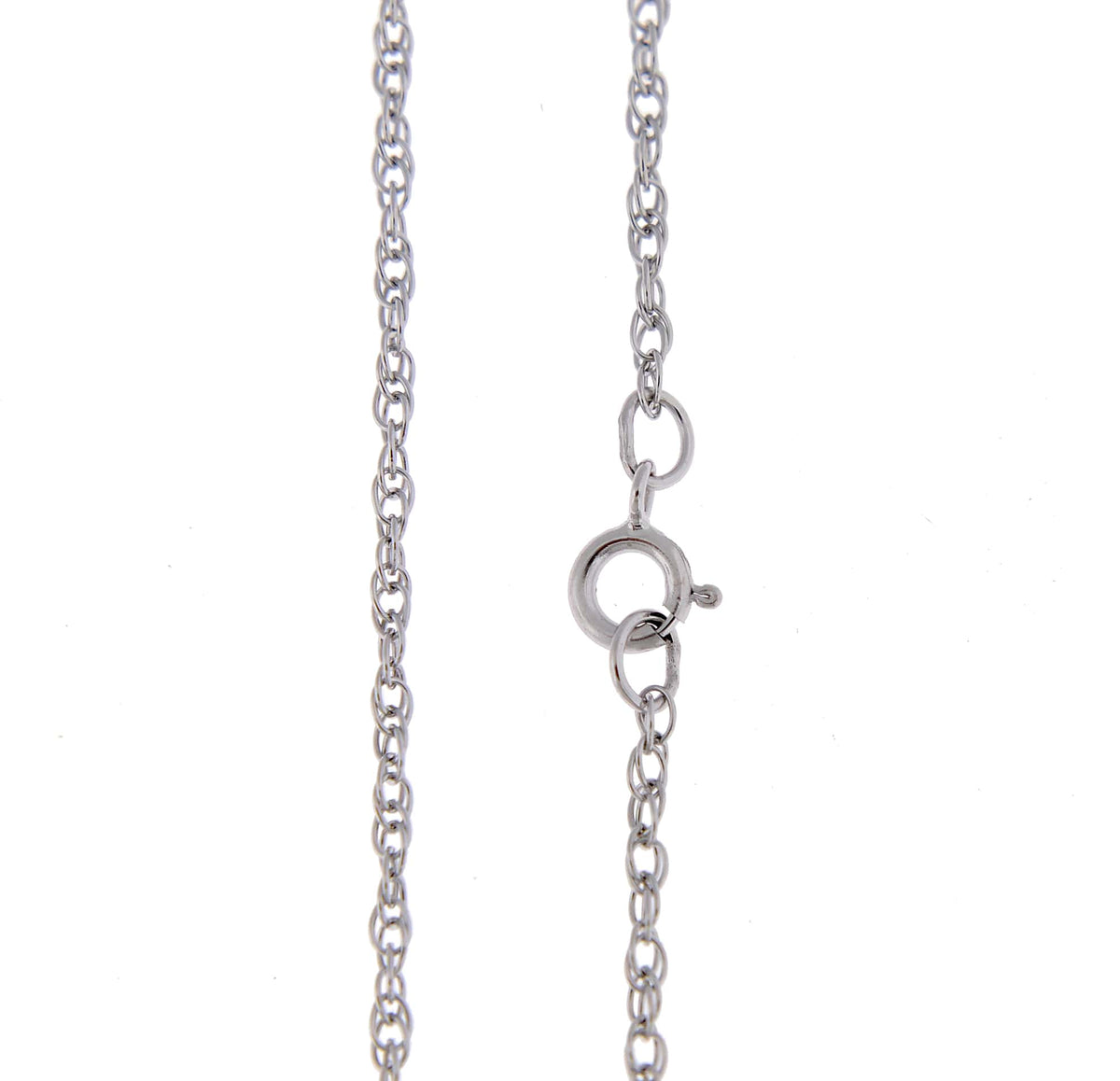 14k white gold 1.15mm cable rope necklace choker pendant chain