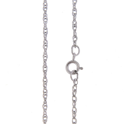 14k white gold 1.15mm cable rope necklace choker pendant chain